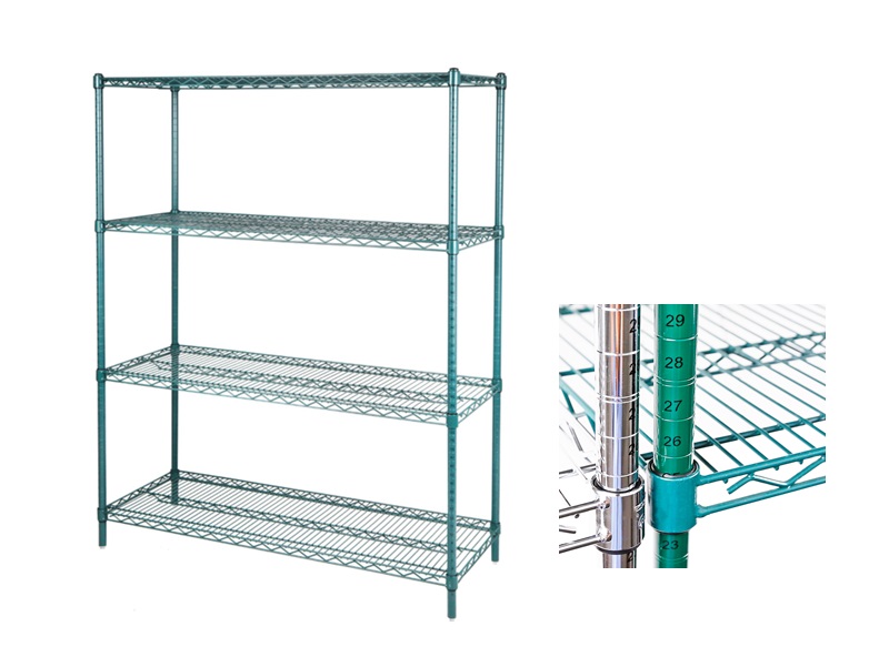 Wire Shelving, Colored Epoxy Coating