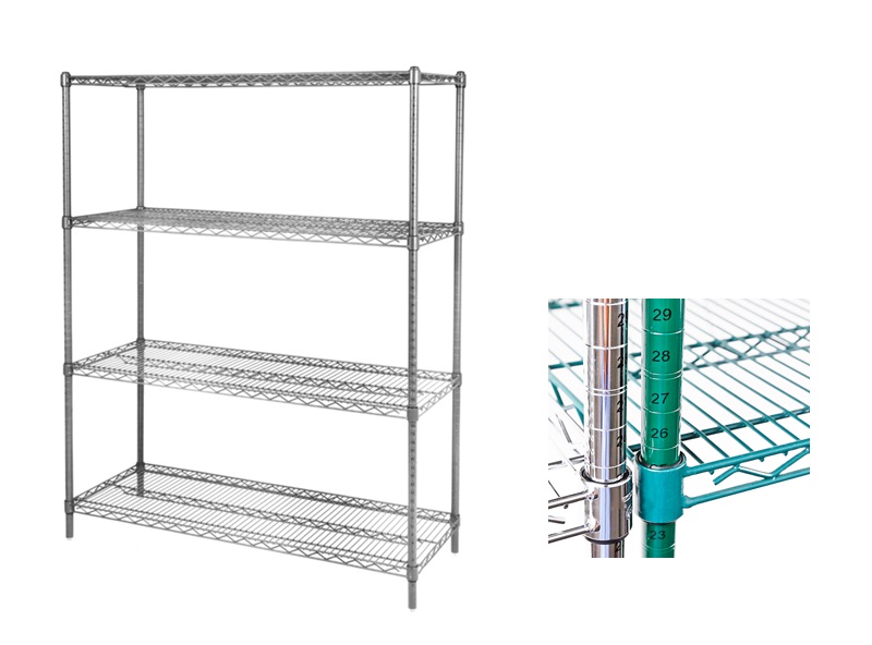 Wire Shelving, Zinc Undercoated with Clear Epoxy Coating